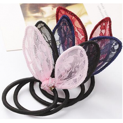 Cute Lace Rabbit Ears Hair Rope Fashion Tie Hair Accessories